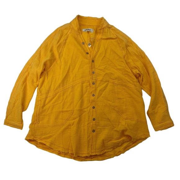 Free People Tops - NWT Free People Summer Daydream Buttondown Shirt Raw Hi Low V-Neck We The Free S